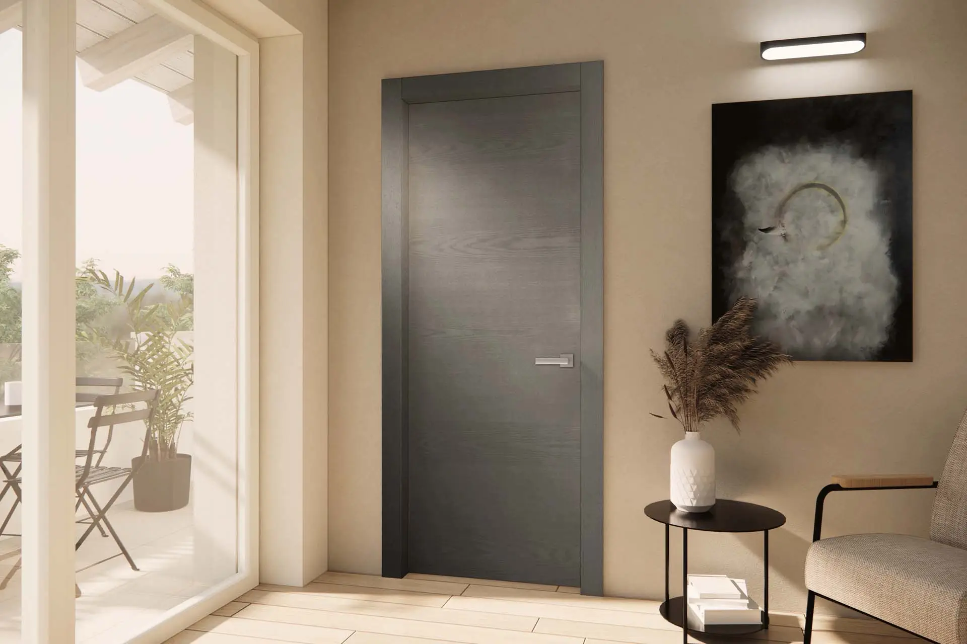 Barcellona Frassino RAL 7012 Stipite Filo 90