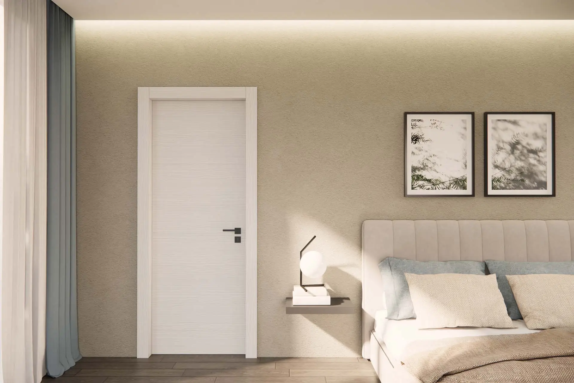 Barcellona Abete Spazzolato RAL 9016 Stipite Filo 90